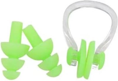 Jumada's Zwemoordoppen met Neusklem - Oordoppen - Unisex - One Size - Groen