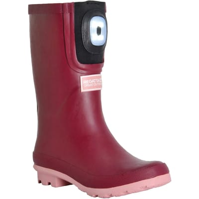 Regatta Childrens/Kids Fairweather Shine Brite Light Wellington Boots (Dark Pimento/Peony)