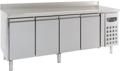 Combisteel Koelwerkbank - STANDARD LINE - 553L - 4 Deuren 1/1 GN - -2°C/+8°C - Geforceerd - Achter Rand - 2230x700x850/950mm
