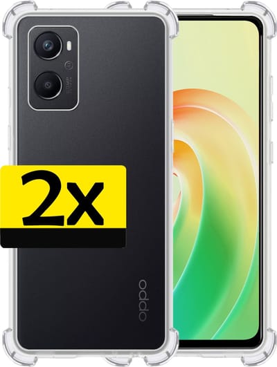 Hoesje - 2 Stuks - Geschikt voor OPPO A76 - Sterk & Shockproof - Siliconen Case - Back Cover - Telefoon Hoes Shock Proof - Telefoonhoesjes - Transparant