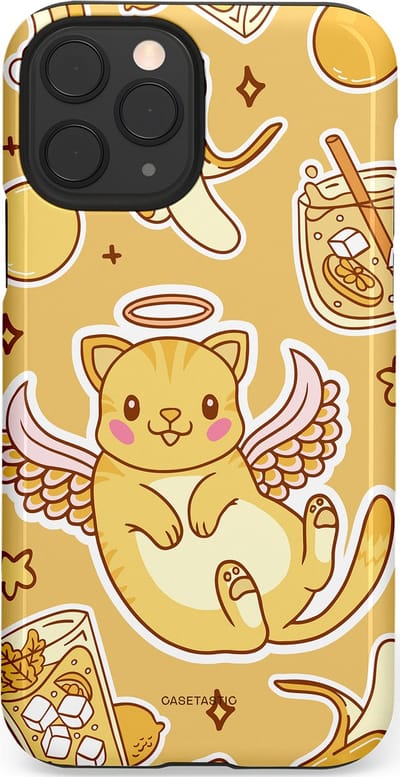 Casetastic Hoesje Geschikt voor Apple iPhone 11 Pro - Stijlvolle Beschermende Duo-layer Case - Poezenvleugels