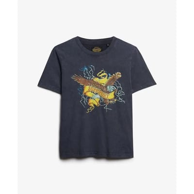 Superdry - Biker Rock Relaxed T-shirt met print - Dames - T-shirts