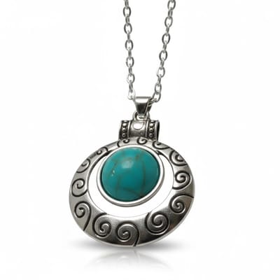 Aramat Jewels | Halskettingen | Bohemien Halsketting met Turquoise Steen | | | |1,5mm | Metaal | Volwassenen | Verkleurd niet