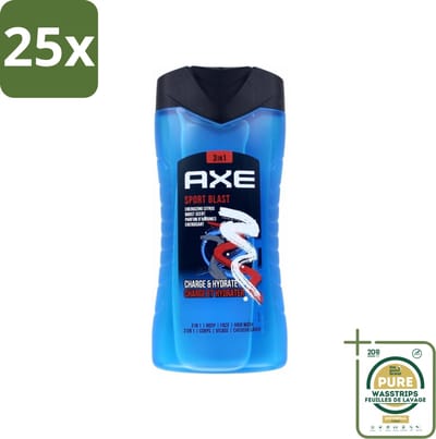 25 x Axe - 3-in-1 Douchegel - Sport Blast - Energizing Citrus - Hydraterend - 250 ml - Grootverpakking - Douchegel Sport Blast - Sportgeur - Hydraterende Douchegel - Frisheid Na Training - Energieke Geur