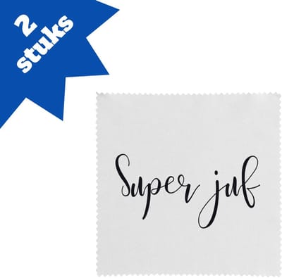Akyol - super juf brillendoekjes - Juf - cadeau juf - cadeau - bedankje juf - juffendag - lerares - 17,8 bij 17,8 cm - 2 stuks