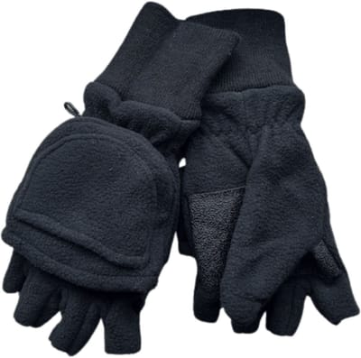 Vingerloze handschoenen / want - Heren handschoenen - Handschoenen zonder vingers - Thinsulate - Fleece - Zwart