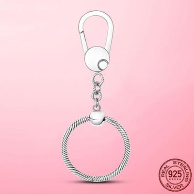 925 Sterling Zilver Sleutelhanger Hanger Zilver 925 Sleutelhanger Originele Bedel Kralen Geschikt voor Dames Armband DIY Accessoires Sieraden white