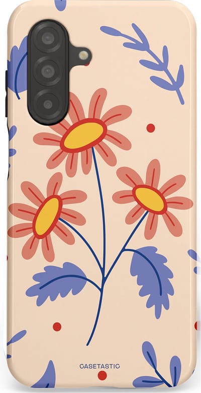 Casetastic hoesje geschikt voor Samsung Galaxy A26 - Dubbellaagse bescherming - Perzikbloem trio - Fashion Case - Lavendel Perzik Zand