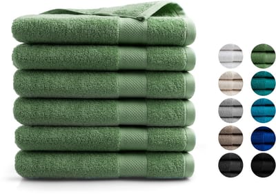 DoubleDry XL Handdoeken 70 x 140 - set van 6 - Hotel kwaliteit 500 g/m2 - 6x Groen