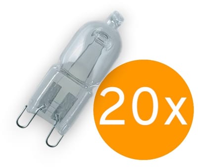 Radium Halogeen Insteeklamp G9 35W - 460lm - 2800K Warm Wit - Dimbaar - 20 stuks