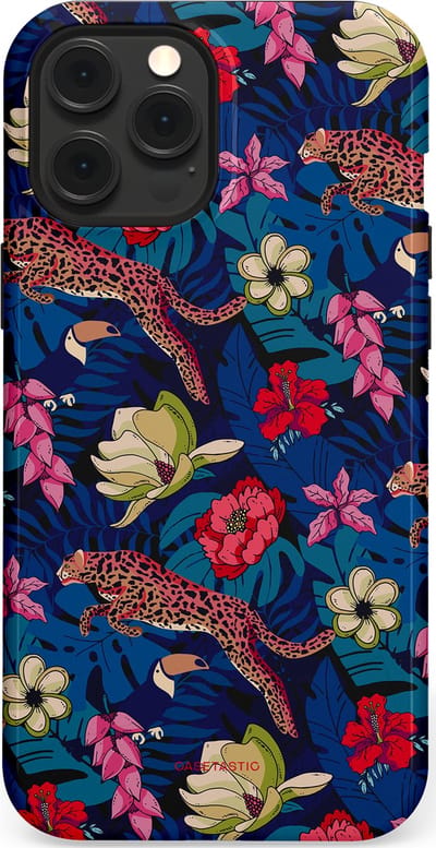 Casetastic Hoesje Geschikt voor Apple iPhone 12 Pro Max Magsafe - Stijlvolle Beschermende Duo-layer Case - Jungle parade