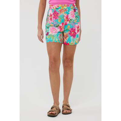 EsQualo Shorts Long Disco Flower Print Größe: 34 | Kurze Sporthosen Outlet | Damen