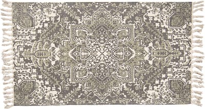Clayre & Eef Vloerkleed 140x200 cm Grijs Groen Katoen