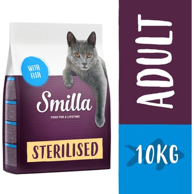 2x10kg Adult Sterilised Smilla Fish Kattenvoer