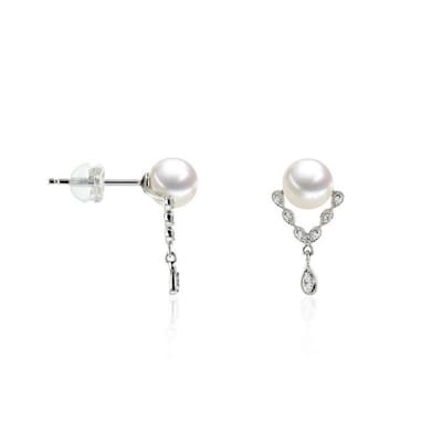 Luna-Pearls - 312.1658 - Oorbellen - 585/-Wit goud met Zoetwater gekweekte parel