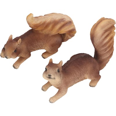 2 Stuks Tuindier Standbeeld Hars Exquise Gesimuleerde Dierenvorm Figuurjes voor Buitenterras brown