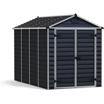 Canopia Metalen Tuinhuis Skylight - Donkergrijs - 304x185cm - Enkele Deur - Met Vloer