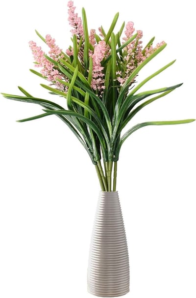 SnelShoppen - Set van 10 Kunstbloemen, Lavendelroze, Weerbestendige Planten, Makkelijk te Onderhouden Decoratie voor Tuin, Balkon, Patio