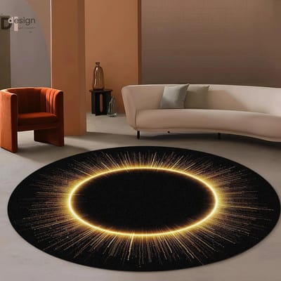 Sunshine Rond Kleed - Minimalistisch Mid-Century Stijl Indoor Cirkel Kleed, Zachte Deurmat of Badmat voor Woonkamer, Entree, Huisdecoratie Diameter 40cm