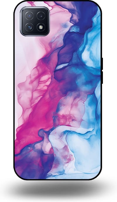 Smartphonica Telefoonhoesje Geschikt voor OPPO A53 5G / A72 5G / A73 5G met Roze Blauw Marmer Opdruk - TPU Backcover Case Rose Blue Marble Design geschikt voor Oppo A53 5G;Oppo A72 5G;Oppo A73 5G