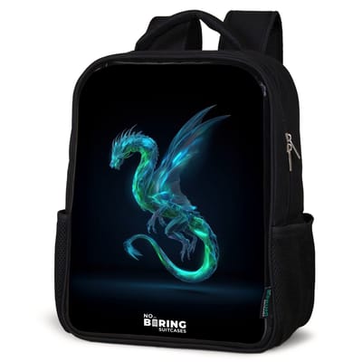 NoBoringSuitcases.com® - Rugzak zwart - Schooltas jongen & meisje - Legendarische cyberdraak - Rugtas voor school - Boekentas kind - Schoolrugzak - Kinderrugzak