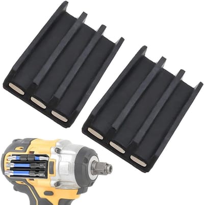SnelShoppen - 2-delige magnetische bit houder voor klopboormachine en accu-schroevendraaier, 3M tape voor bevestiging, bit houder voorzijde boormachin