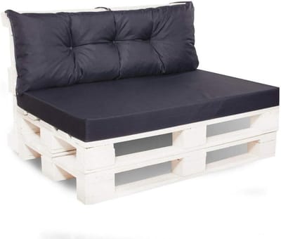 Palletkussens Set - Zitkussens Buiten - Terras Ontspannen - Waterafstotend Materiaal - 120x80 cm - Zwart