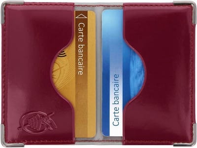 Hoesje met 2 bankkaarten, RFID-bescherming, 9,7 x 6,5 x 0,5 cm, Pruim