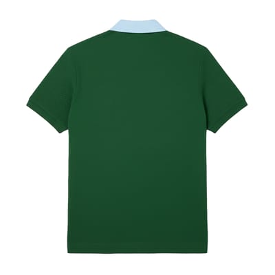 Lacoste Herenpoloshirt met contrasterende kraag (Groen)