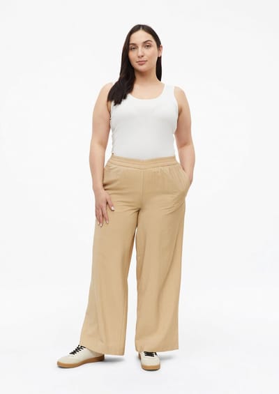 s.Oliver - female - Lichtgewicht broek met wijde pijpen en elastische tailleband