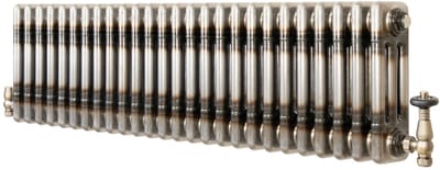 Kolomradiator - 3-kolom 300x1190 mm - ruw metaal - incl. kraan