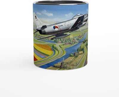 Thijs Postma - TP Aviation Art - Mok 325ml - North American F-86K Sabre Boven Nederland