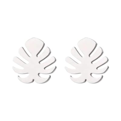Aramat Jewels | Oorbellen | Zilverkleurige blad oorbellen Ø10 mm | | | |8mm | Staal | Kinderen, Volwassenen | Verkleurd niet