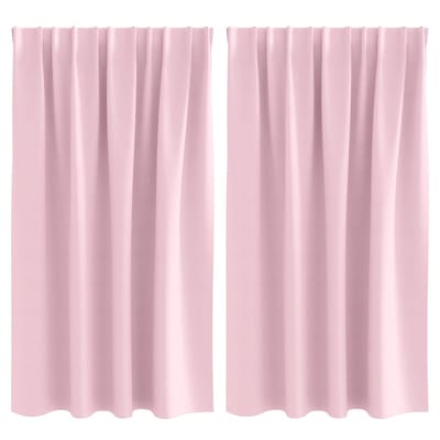 vidaXL Zwart-out Gordijnen met Ringen 2 st Babyroze 140 x 140 cm