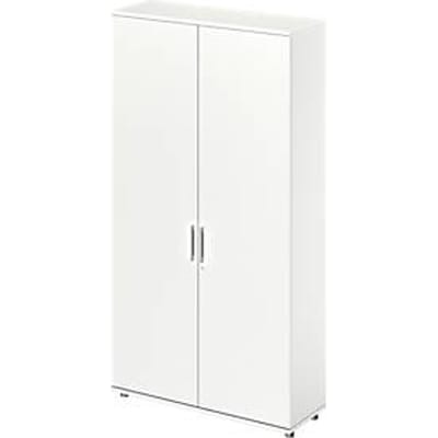 Schäfer Shop Genius TETRIS WOOD draaideurkast, 6 OH, hoogte incl. glijders, tussenschot, B 1200 mm, wit