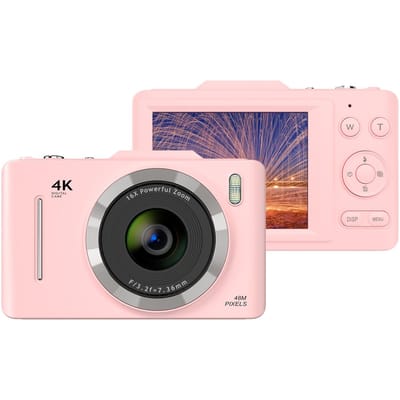 4K Digitale Camera Draagbare Digitale Videocamera 48MP 2.8 Inch IPS Scherm Anti-shake 16X Zoom roze