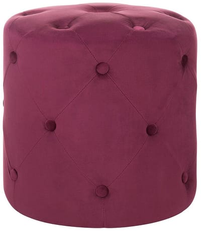 COROLLA - Poef - Koraalrood - 40 cm - Fluweel