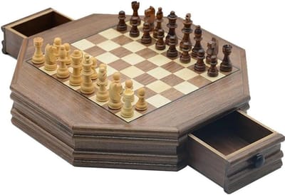 Houten Schaakspel - Schaakbord Set - Strategisch Spelen - Magnetisch Bord - 40 x 40 cm - Bruin