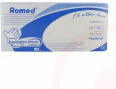 Romed Latex handschoenen gepoederd - maat S - 100 stuks