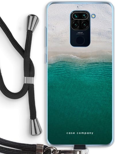 Case Company® - Hoesje met koord geschikt voor Xiaomi Redmi Note 9 hoesje met Koord - Stranded - Telefoonhoesje met Zwart Koord - Bescherming aan alle Kanten en Over de Schermrand