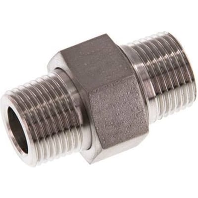 Dubbele Nippel R3/8'' Afneembare RVS Conische Afdichting 40bar