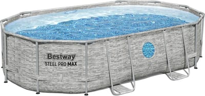 Steel Pro MAX Splashview Ovale Bovengrondse Zwembadset 4,88 m x 3,05 m x 1,07 m