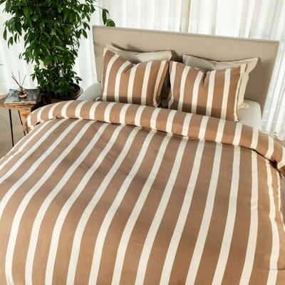 Kayori Dasshu Dekbedovertrek Katoensatijn - 200x200-220 - Tweepersoons - Taupe