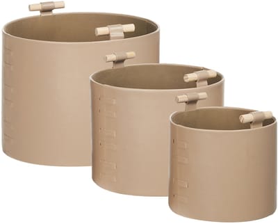 ARAM - Opbergmanden set van 3 - Beige - Kunstleer
