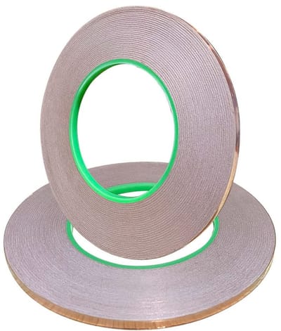 Dubbelzijdige kopertape 50m x 5mm - Perfect voor EMI en RF afscherming, elektrische reparaties en slijmbeveiliging, 2-pack