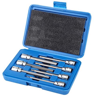 Inbussleutelset 7-delig met extra lange bits voor zeskantige schroeven - 110 mm