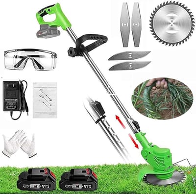 Elektrische Bosmaaier - Draadloze Grastrimmer - Tuinonderhoud - Verstelbaar Telescoop - 15 cm Snijdiameter - Groen