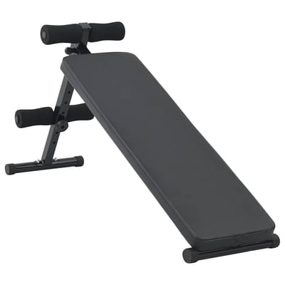 vidaXL - Sit - Up - Bank - Zwart - 124 - x - 33,5 - x - 55 - cm - Gepoedercoat - staal