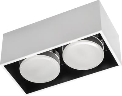 Cube Plafondlamp met 2 lichtpunten - Draaibaar licht - Staal - 20 x 8 cm - GX53 - Wit - Plafonniere - Plafonnieres - Plafoniere slaapkamer - Plafondlampen - Badkamerlamp - Plafond lamp