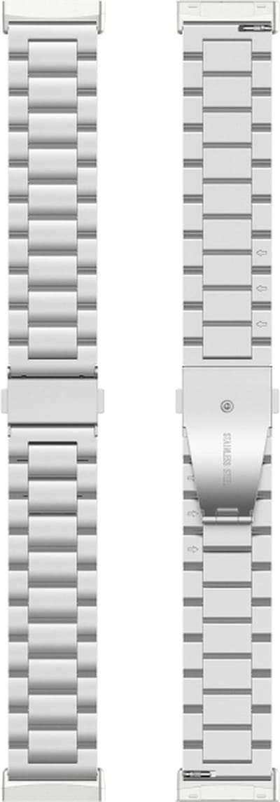 Stalen bandje - RVS - geschikt voor Fitbit Versa 3 / Versa 4 / Sense / Sense 2 - zilver